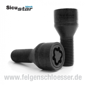 Sicustar Felgenschloss | M14x1,5 | Länge: 45mm | Kegel 60° | SW 17