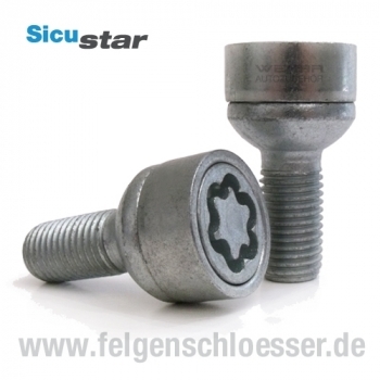 Sicustar Felgenschloss | M12x1,5 | Länge: 31mm | Kugel R13 | SW 17