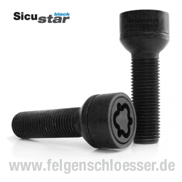 Sicustar Felgenschloss | M14x1,5 | Länge: 65mm | Kugel R14 | SW 17