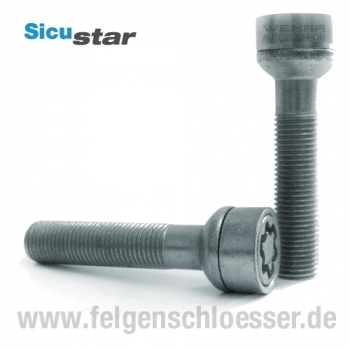 Sicustar Felgenschloss | M14x1,5 | Länge: 27mm | Kugel R14 | SW 17
