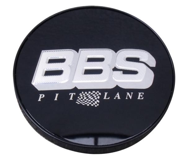 1 x BBS Nabendeckel 56mm  schwarz / silber  "Pit Lane"  0924479