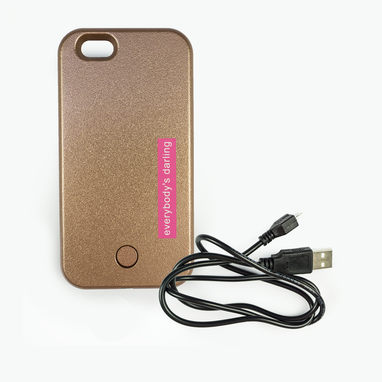 LED Selfie Hülle für iPhone 6 6s | Protection Case mit SOS Licht | schwarz black