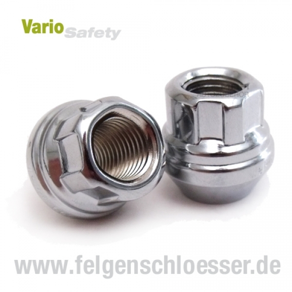 Vario Safety Felgenschloss Mutter - M12x1,25 - Kegel 60° - Mutter Offen - SW17