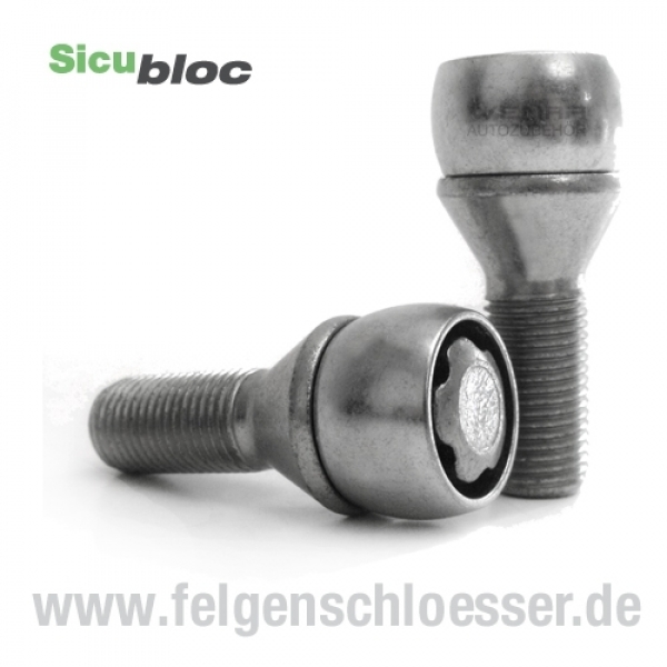 Sicubloc Felgenschloss | M12x1,5 | Länge: 28mm | Kegel 60° | SW 17