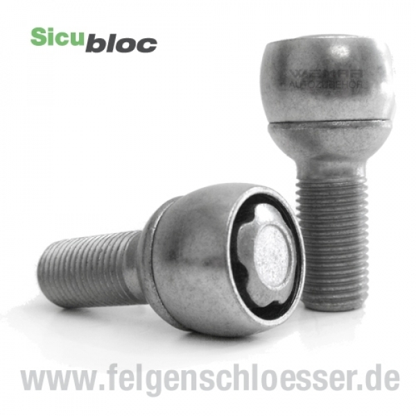 Sicubloc Felgenschloss | M14x1,5 | Länge: 27mm | Kugel R13 | SW 17