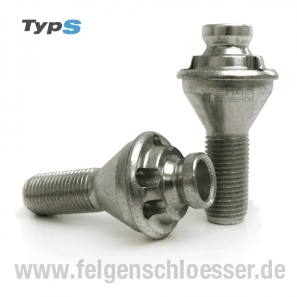 Typ S Felgenschloss | M12x1,25 | Länge: 19mm | Kegel 60° | SW 17/19