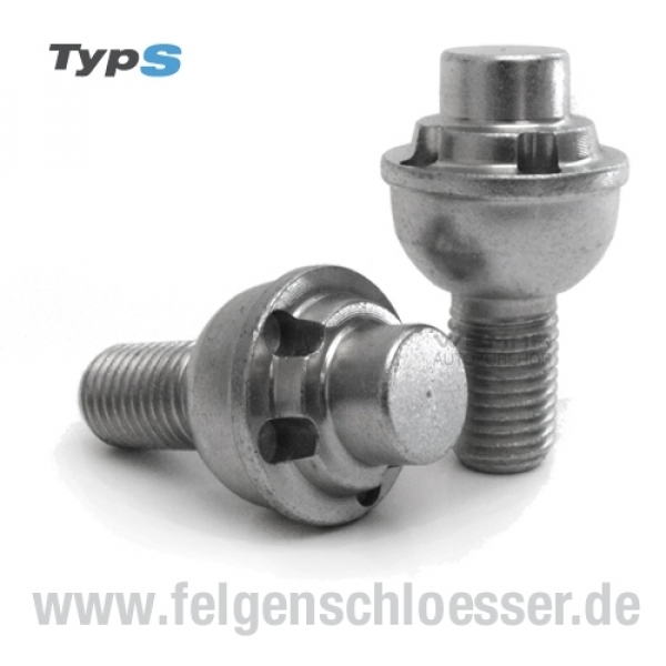 Typ S Felgenschloss | M12x1,5 | Länge: 20mm | Kugel R12 | SW 17/19