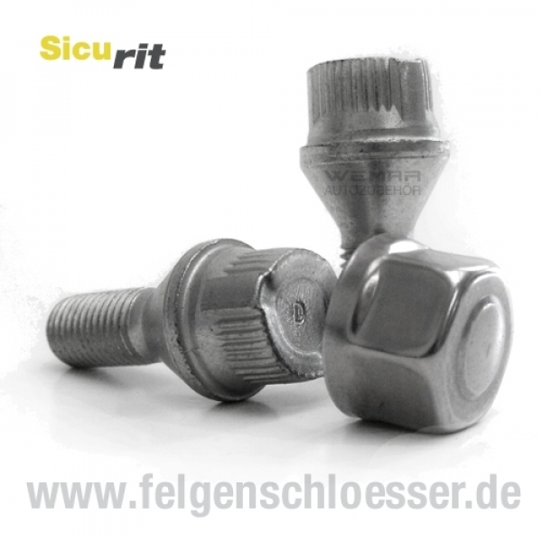 Sicurit Felgenschloss | M12x1,5 | Länge: 25mm | Kegel 60° | SW 17