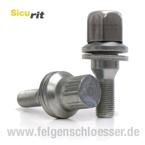 Sicurit Felgenschloss | M12x1,25  Länge: 36mm | FB f. Peugeot | SW 17