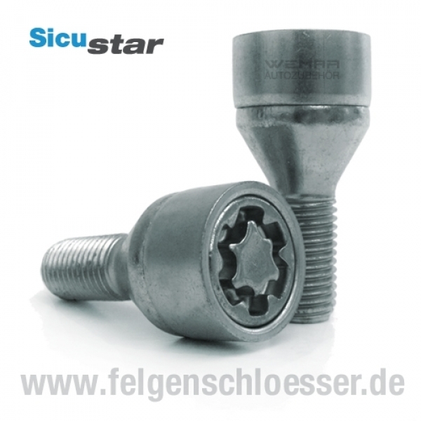 Sicustar Felgenschloss | M12x1,5 | Länge: 23mm | Kegel 60° | SW 19