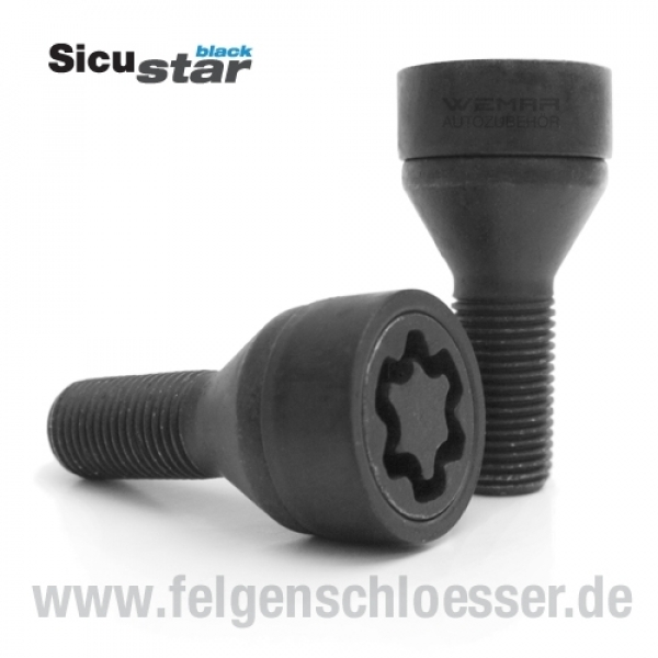 Sicustar Felgenschloss | M12x1,25 | Länge: 28mm | Kegel 60° | SW 17