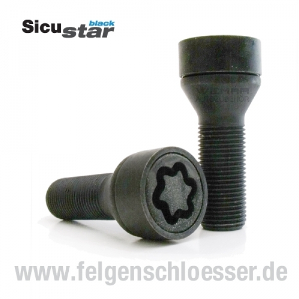 Sicustar Felgenschloss | M14x1,25 | Länge: 28mm | Kegel 60° | SW 17