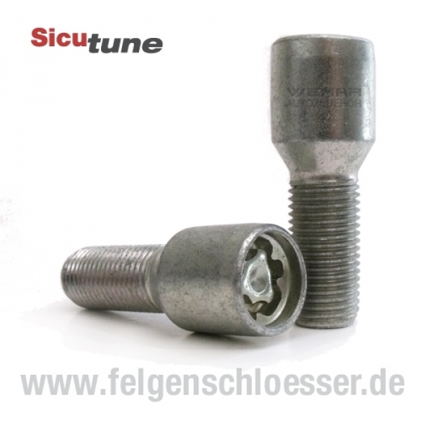 Sicutune Felgenschloss | M14x1,5 | Länge: 30mm | Kegel 60° | SW 17